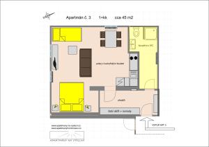 Půdorys ubytování APARTMÁNY NA VÝSLUNÍ