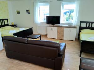 TV a/nebo společenská místnost v ubytování APARTMÁNY NA VÝSLUNÍ