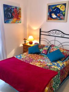 Giường trong phòng chung tại Apartamento Casco Los Silos, Cerca de Garachico