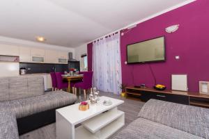 TV a/nebo společenská místnost v ubytování Apartmani Island
