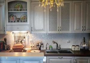 A kitchen or kitchenette at Akrolithos Villa, Milies Pelion