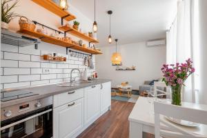 Kuchyň nebo kuchyňský kout v ubytování Adriatic Apartments