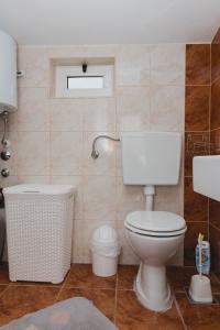 a bathroom with a toilet and a sink at Big Apartments in Grebaštica +19 photos