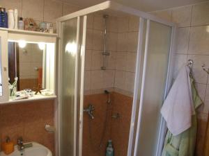 a bathroom with a shower and a sink at Stone House in Buljarica in Petrovac na Moru +53 photos