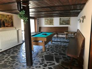 a room with a pool table in the middle of it at Haus Irmgard in Schlierschied