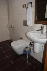 a bathroom with a toilet and a sink at Osmanli Marco Pasha Hotel in Tarsus
