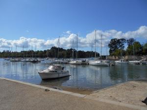 Un montón de barcos atracados en un puerto en maison individuelle mr Alaphilippe, en Vannes