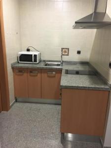 A kitchen or kitchenette at Hotel Albanta