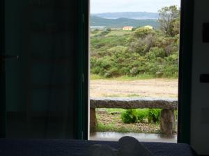 a room with a window looking out at a field at Agriturismo La Tana di Lu Maccioni in Santa Teresa Gallura