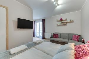 Un televizor și/sau centru de divertisment la Aura Island Apartments Old Town