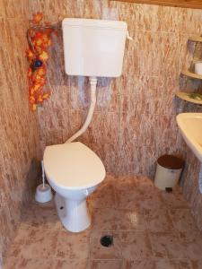 a bathroom with a toilet and a sink at Guest Rooms Radost in Balchik +66 photos
