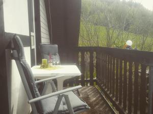 Balkón nebo terasa v ubytování Urlaub auf dem Bauernhof