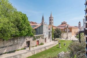 a view of the city from the castle at Apartments Donat in Zadar