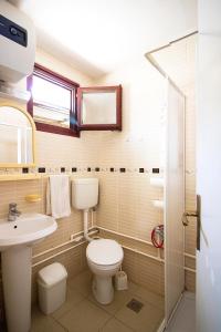 een badkamer met een toilet en een wastafel bij Apartmani Rakic in Sutomore