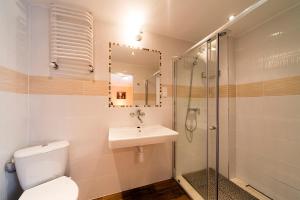 カルパチにあるWilla Arnikaのバスルーム(トイレ、洗面台、シャワー付)