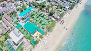 an aerial view of a beach with buildings at Lamai Coconut Beach Resort in Lamai