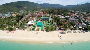 an aerial view of the beach at a resort at Lamai Coconut Beach Resort in Lamai