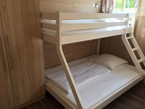 a bunk bed in a small room at Schwedenhaus Wismar in Wismar