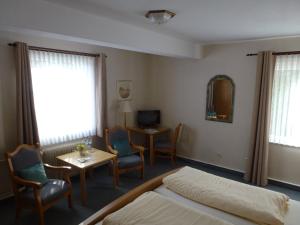 TV a/nebo společenská místnost v ubytování Hotel Pension Gelpkes Mühle