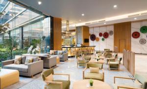Uma área de estar em Melia Yangon