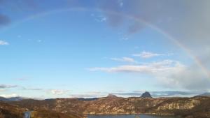 a view of the mountains and a lake at Achmelvich View self catering in Lochinver