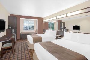 een hotelkamer met 2 bedden en een flatscreen-tv bij Microtel Inn & Suites By Wyndham Conway in Conway