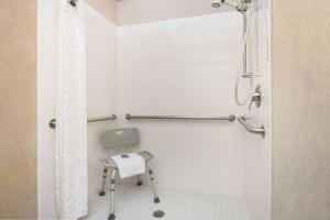 埃爾帕索的住宿－埃爾帕索溫德姆霍桑套房酒店，带淋浴的浴室和椅子
