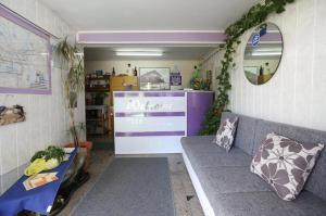 salon z kanapą i lustrem w obiekcie Vila Marija sobe,wellnes ap već od 115eura w Zagrzebiu