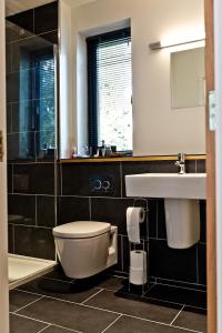 a bathroom with a toilet and a sink at The Cedars in Bath