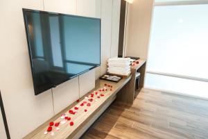 大埔硫磺溫泉商務旅館電視和／或娛樂中心