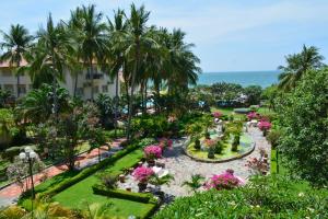 an aerial view of the gardens at the resort at Swiss Village Resort & Spa in Mui Ne
