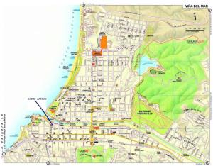 a generalized map of a city with roads and highways at Hotel Capric in Viña del Mar