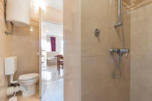a bathroom with a toilet and a shower at Apartman Studio in Pula +26 photos