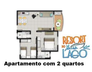 The floor plan of Resort Do Lago 1 ou 2 QUARTOS