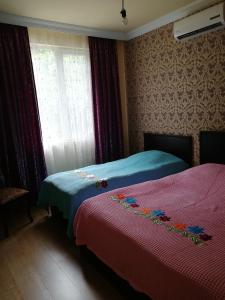 a bedroom with two beds and a window at Gulnazi Andria in Sarpi