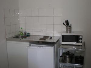 Kuchyň nebo kuchyňský kout v ubytování Appart Hotel de la Paix