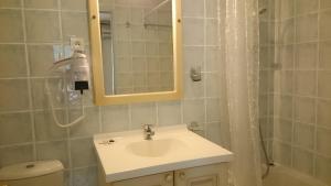 a bathroom with a sink and a shower and a mirror at Résidence A Barcella in Porto Ota +67 photos