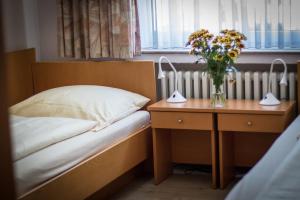 Кровать или кровати в номере Hotel Alscher