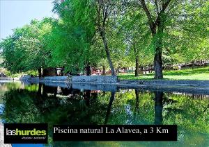a body of water with trees in a park at Apartamentos Rurales Azabal in Azabal