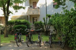 un grupo de bicicletas estacionadas frente a una casa en Solo TUO, en Mestre