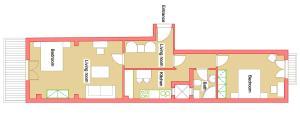 Practical-Luxury Safe Private Apartment close to Acropolisの見取り図または間取り図