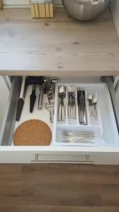 Kuchyň nebo kuchyňský kout v ubytování Luxury Mobile Homes Liza
