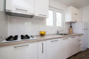 Kuchyň nebo kuchyňský kout v ubytování Luxury Mobile Homes Liza