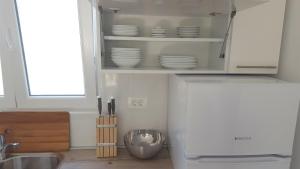 Kuchyň nebo kuchyňský kout v ubytování Luxury Mobile Homes Liza