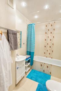 a bathroom with a sink and a toilet and a shower at Minsk Apartment in Minsk