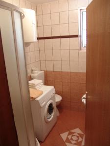 ein Badezimmer mit einem WC und einer Waschmaschine in der Unterkunft Green Paradise Apartment Novalja in Novalja