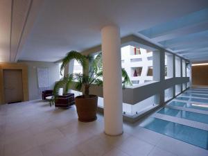 a house with a pool and a plant in a room at Minzoni Gallipoli sul mare e 130 mt dal centro in Gallipoli