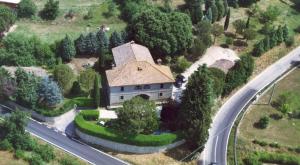 an aerial view of a house with a road at Villa Irene B&B in Magione