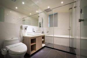 Baðherbergi á Merryday Hotel Banqiao