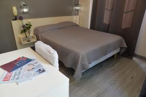 Postel nebo postele na pokoji v ubytování Hôtel Acropolis - Lourdes